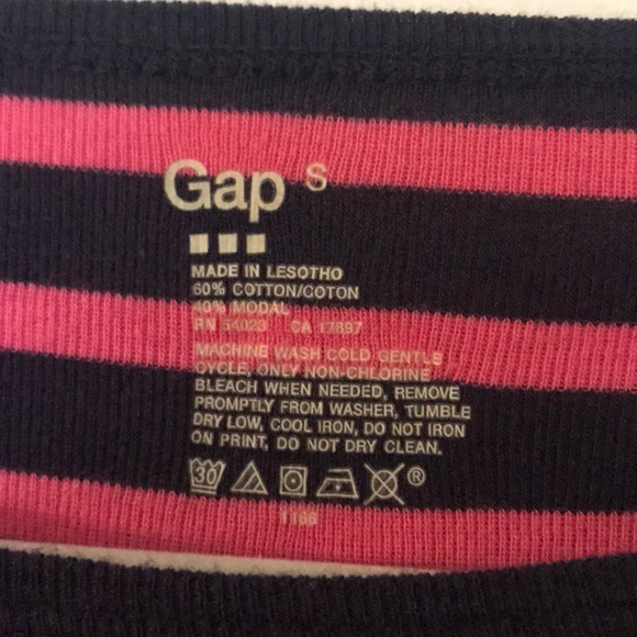 Navy Blue and Pink Striped Gap Shirt - Picture 2 of 2